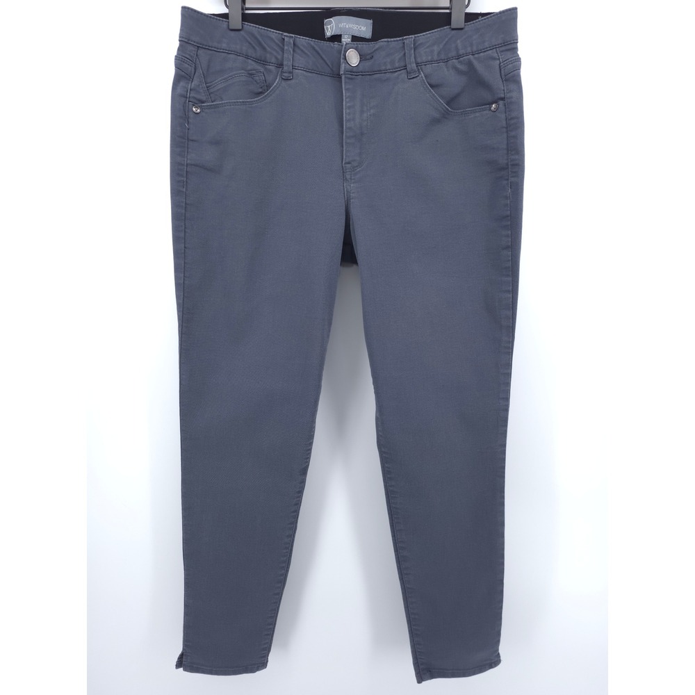 Wit & Wisdom Womens Pants Ab-solution Skinny 12 Grey Stretch Slimming